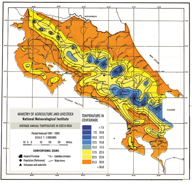 costa rica average temperature graphic