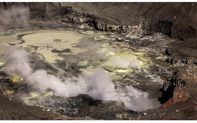 close up the poas volcano crater