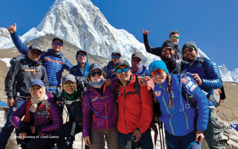 the team group shot before climbing mount everest