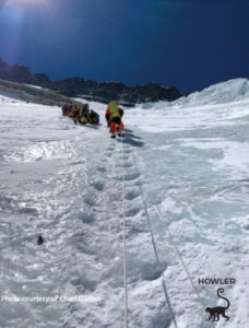 steep climb up mount everest