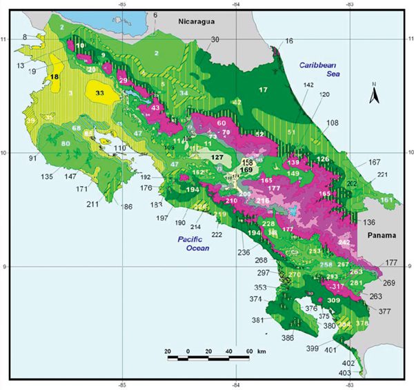 Lebenszonensystem in Costa Rica
