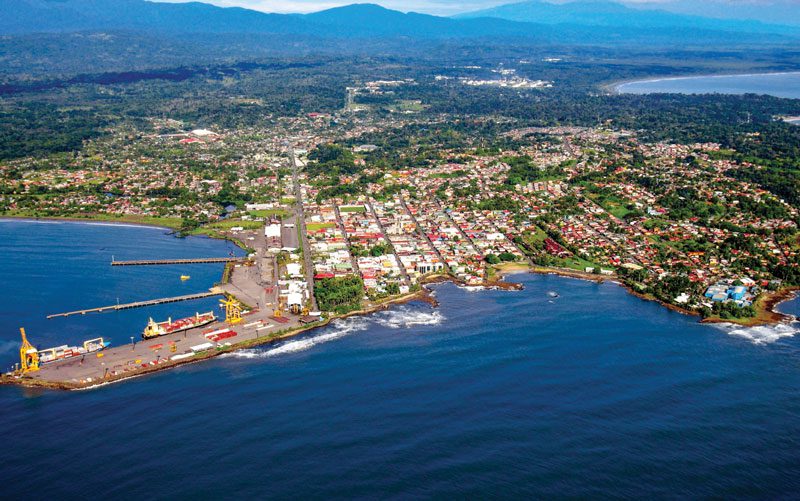 Aerial view of downtown Limon Costa Rica