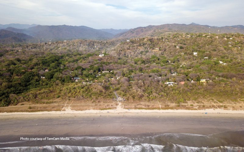 aerial view of the beach in costa rica