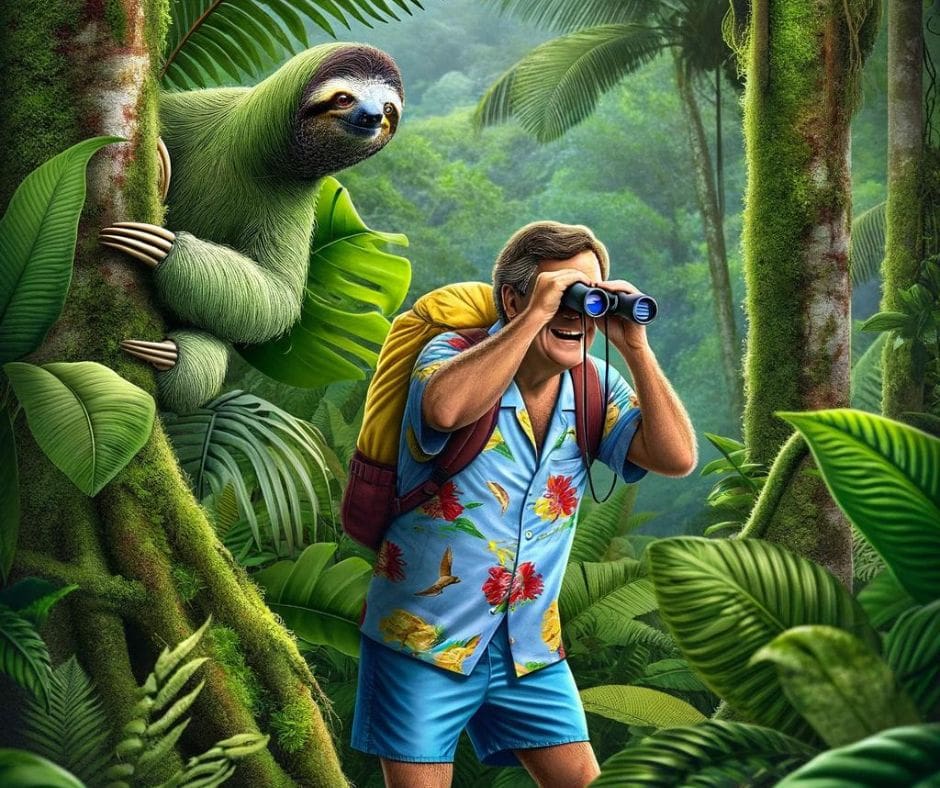 Bob searching for a Sloth