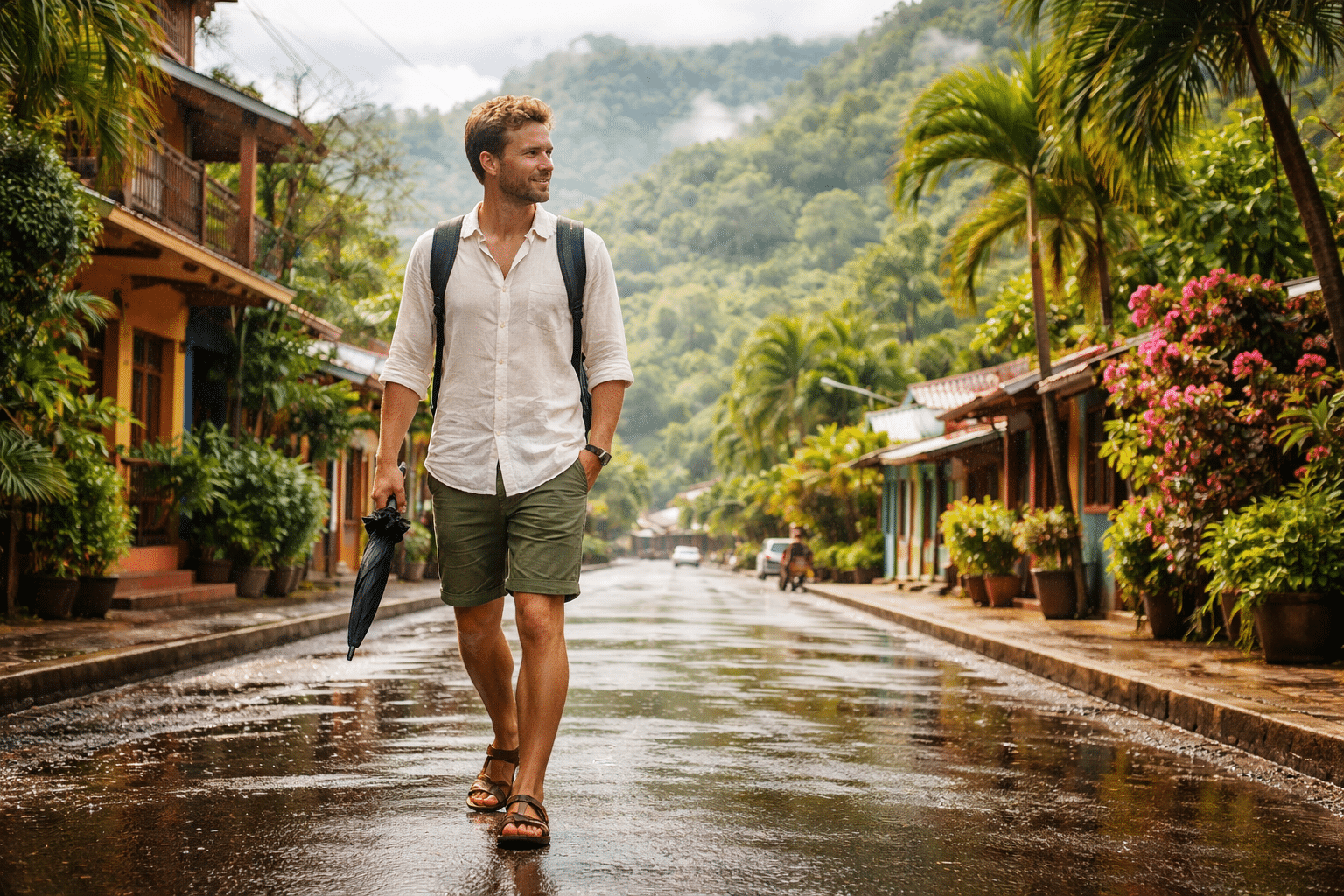 Costa Rican streets after the rain